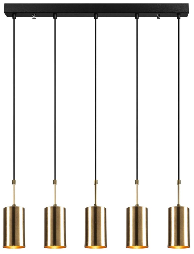 Candeeiro de Teto Kem – Ouro e Preto – 79 x 9 cm