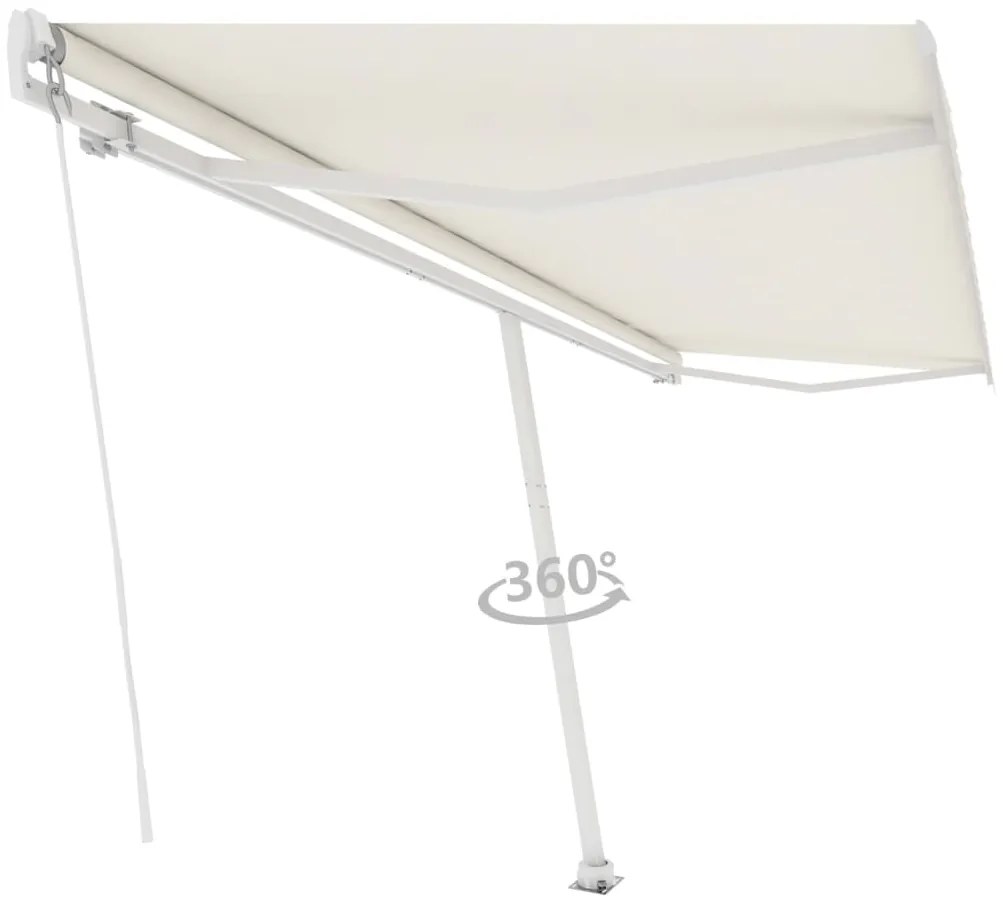 Toldo retrátil manual independente 500x350 cm cor creme