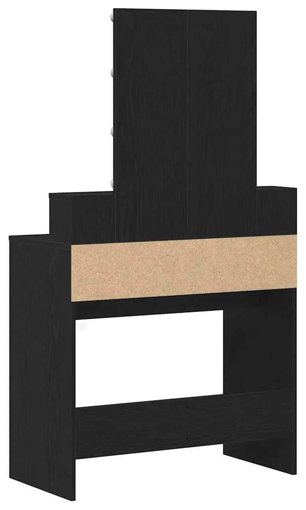 Mesa de Maquiagem com Espelho e Luzes LED Carvalho Preto Madeira Engen