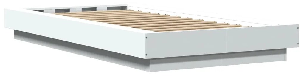 Estrutura cama c/ luzes LED 90x190 cm derivados madeira branco