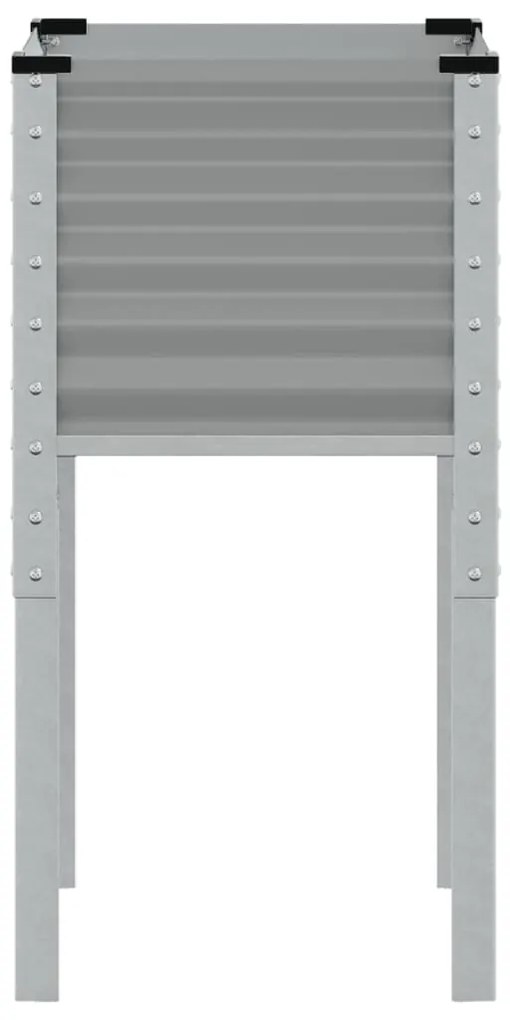 Vaso/floreira de jardim 45x45x88 cm aço cinzento