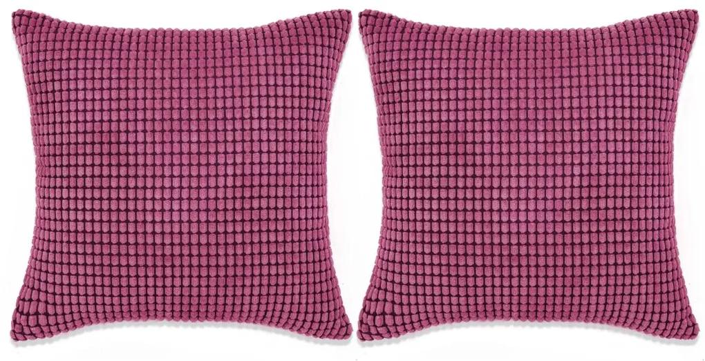 Conjunto de 2 almofadas em veludo 60x60 cm rosa