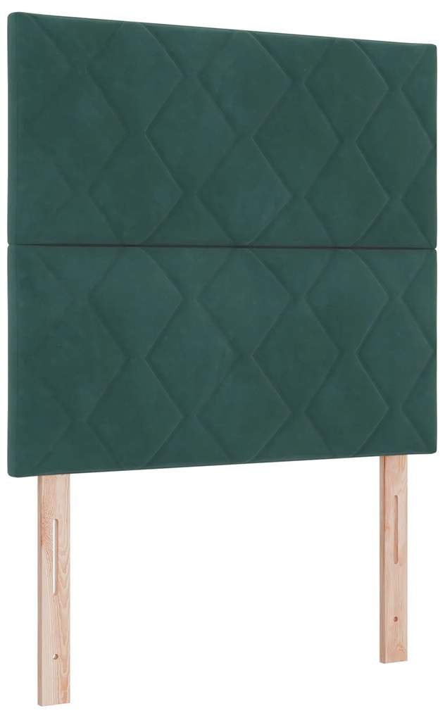 Cama Box com Colchão vidaXL Verde Escuro Solteiro Veludo