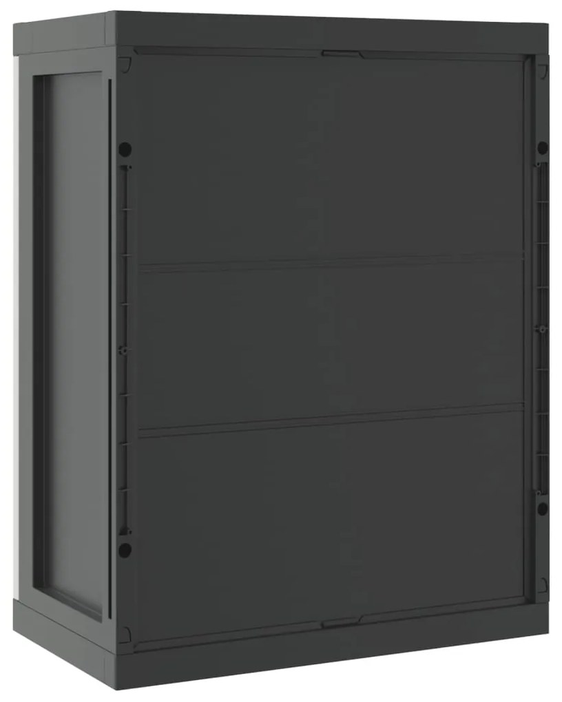 Móvel de arrumação para exterior 65x37x85 PP cinzento e preto