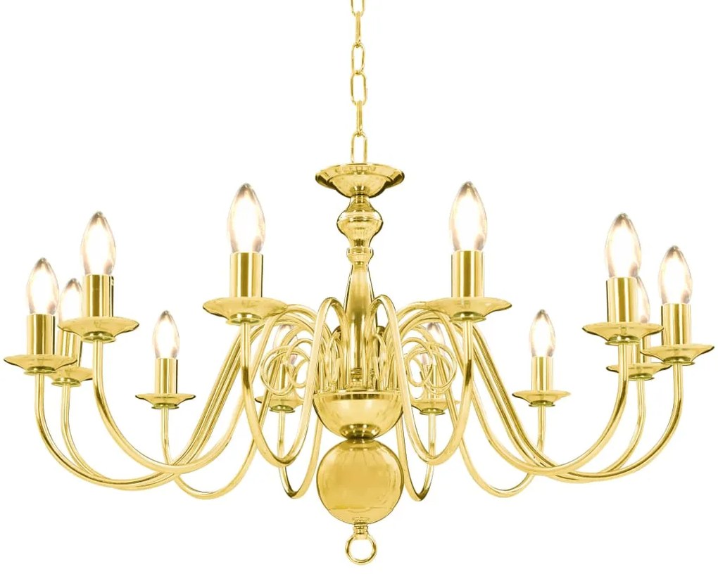 Lustre de 12 lâmpadas E14 dourado
