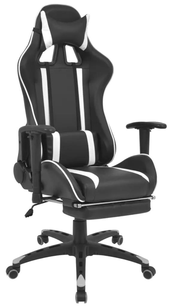 Cadeira escritório reclinável estilo corrida e apoio pés branco
