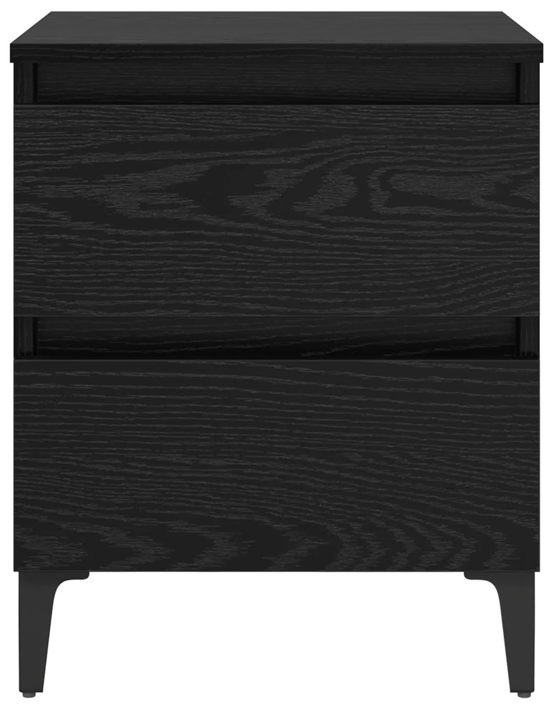 Mesas de Cama 2 pcs Carvalho Preto 40x35x50 cm Madeira Engenharia