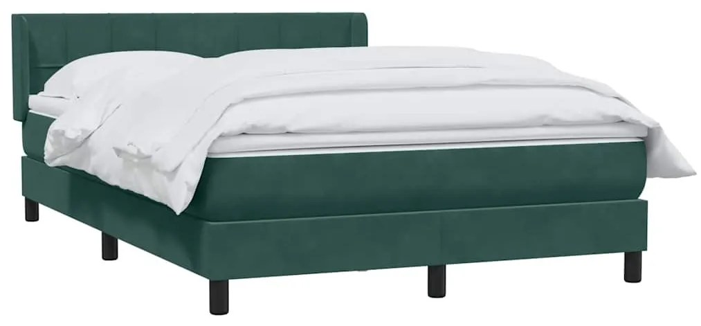 Box Cama primavera com Colchão Verde Escuro 140x210 cm Veludo