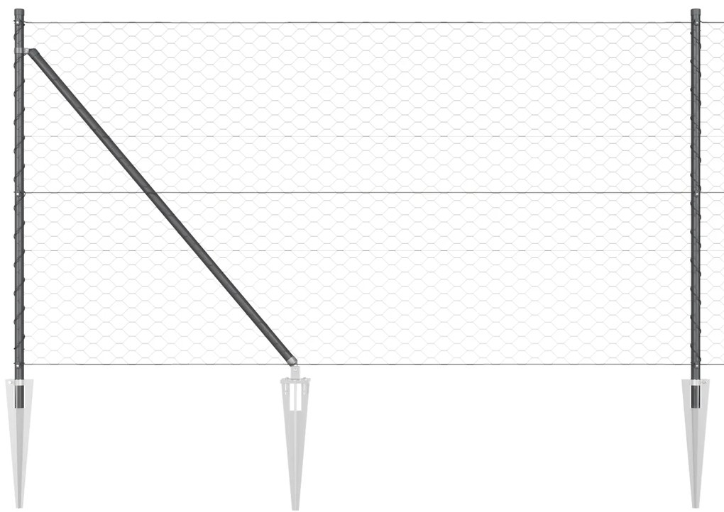 Cerca Hexagonal Cinza 1x100 m Aço