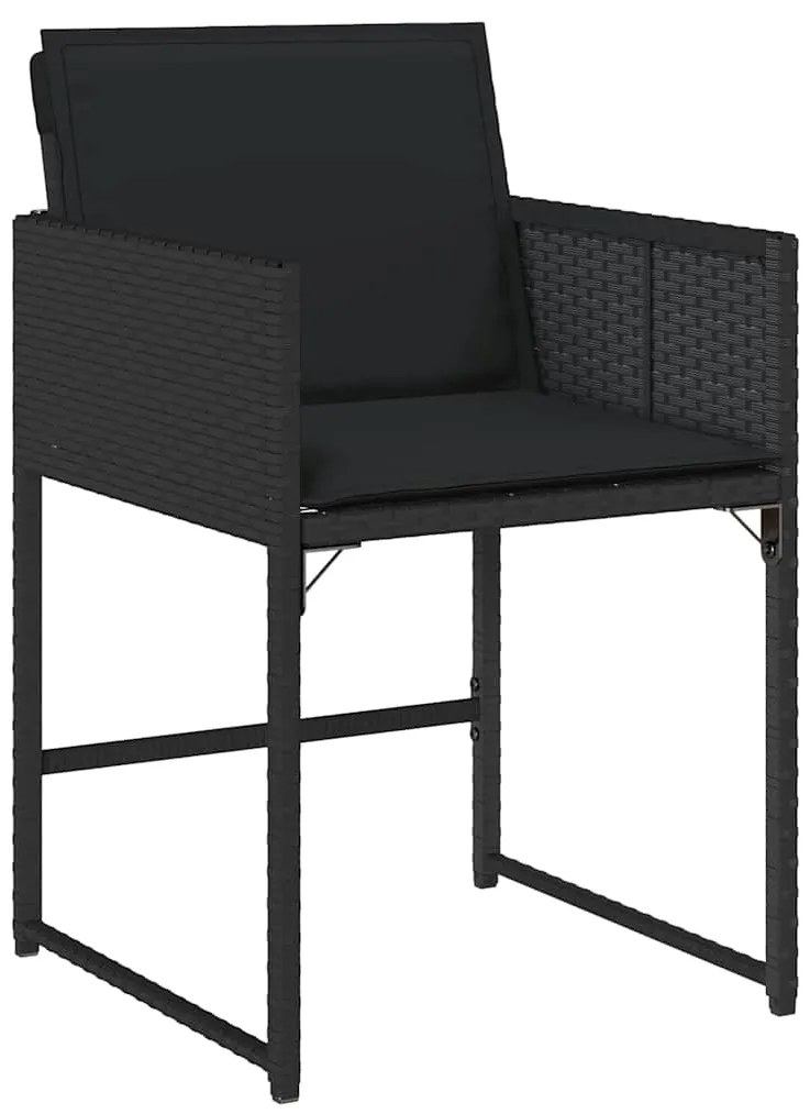 Conjunto de Jantar para Jardim de 5 Peças da com Almofadas Pretas em R