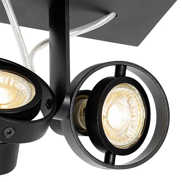 Foco moderno preto 2-luzes - Master 50 Moderno