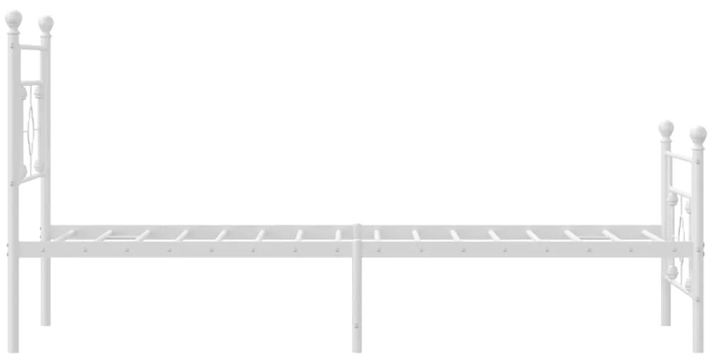 Estrutura de cama com cabeceira e pés 90x190 cm metal branco