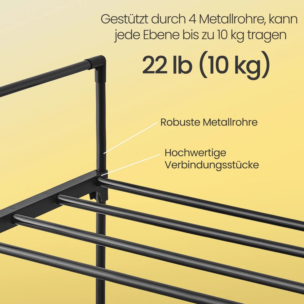 Sapateira com 3 níveis em metal 30 x 92 x 55 cm preto