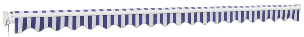 Toldo retrátil 5x3 m tecido e alumínio azul e branco