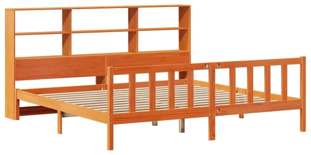 Cama com estante sem colchão 200x200 cm pinho maciço
