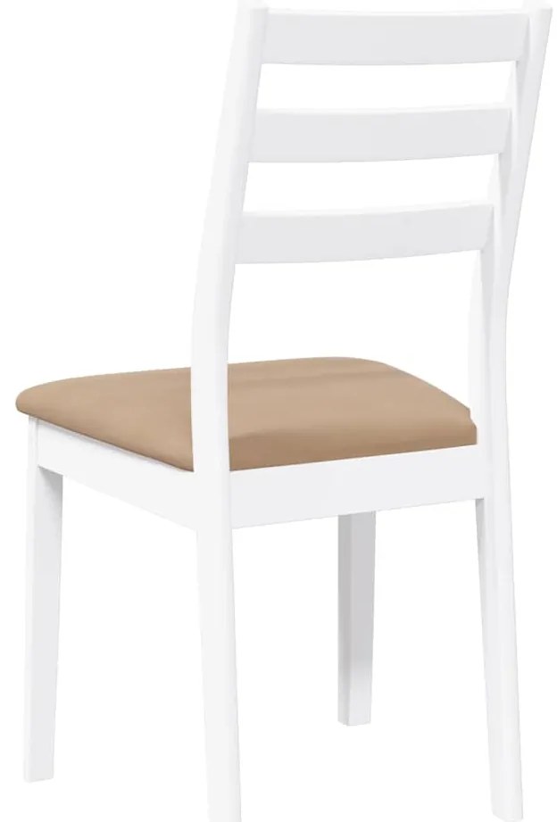 Cadeiras de jantar com almofadões 2 pcs madeira maciça branco
