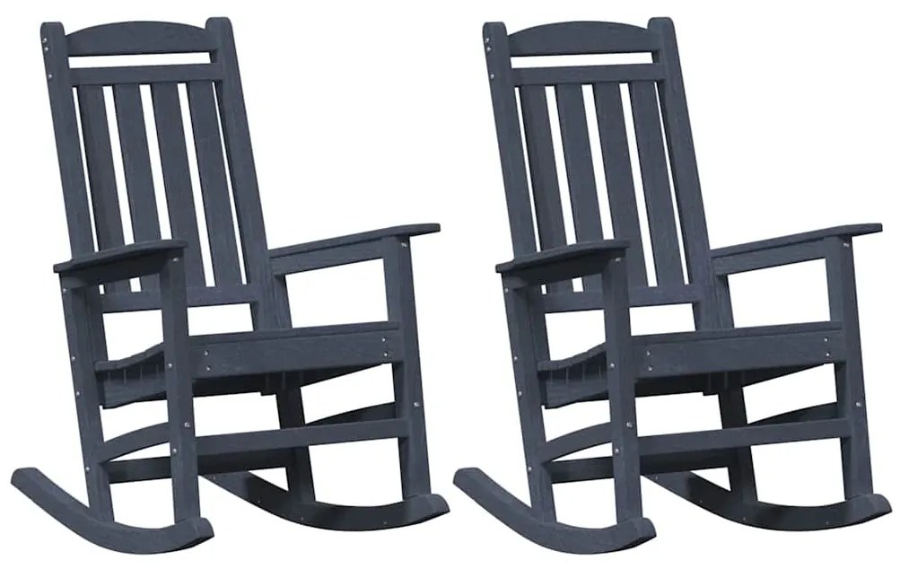 Cadeiras de Balanço vidaXL 2 pcs Azul-marinho 70x92x107.5 cm HDPE