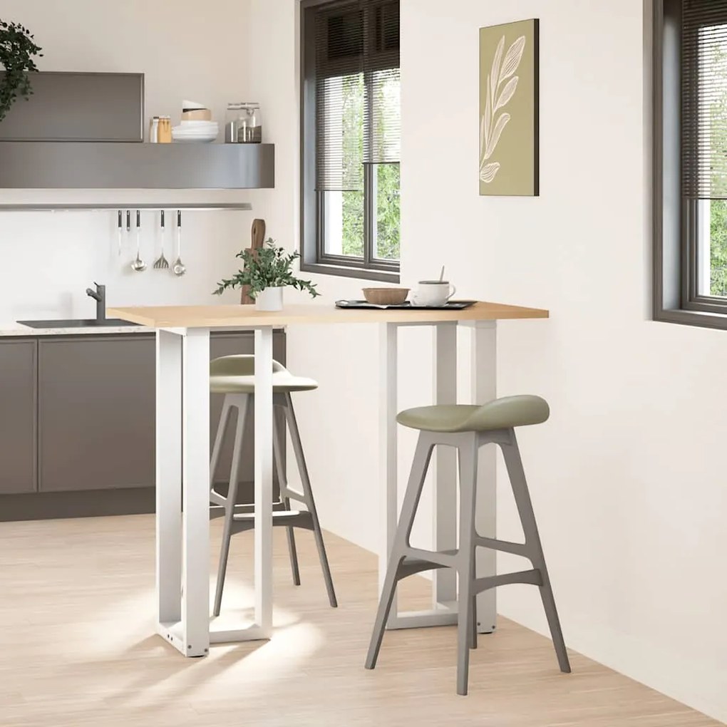 Pés de mesa de bar em forma de T, 2 peças, branco, 40x35x(110-111) cm,