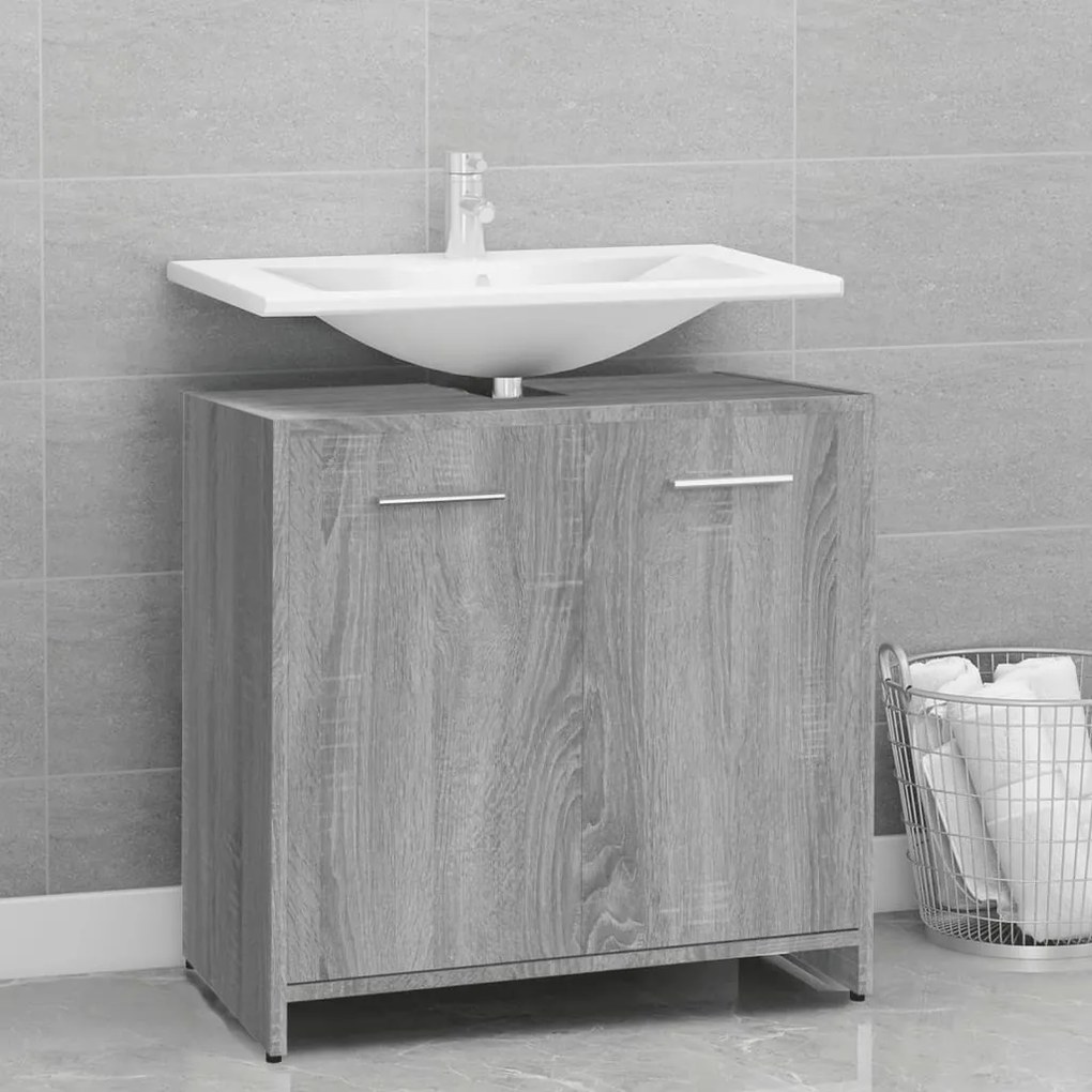 vidaXL Armário casa de banho 60x33x60 cm madeira sonoma cinza