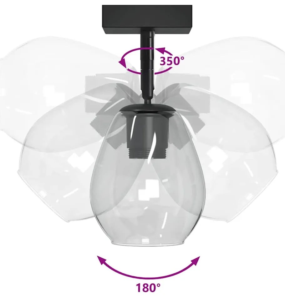 Luminárias de Teto vidaXL com Abajur de Vidro Ajustável Antracite E27