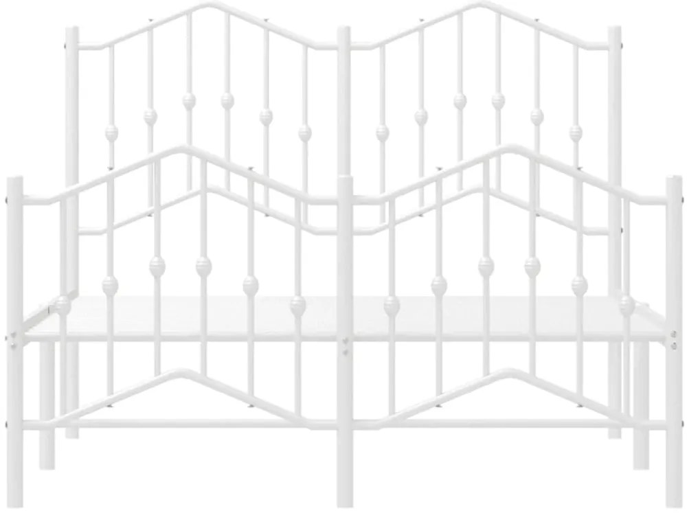 Estrutura de cama com cabeceira e pés 120x190 cm metal branco