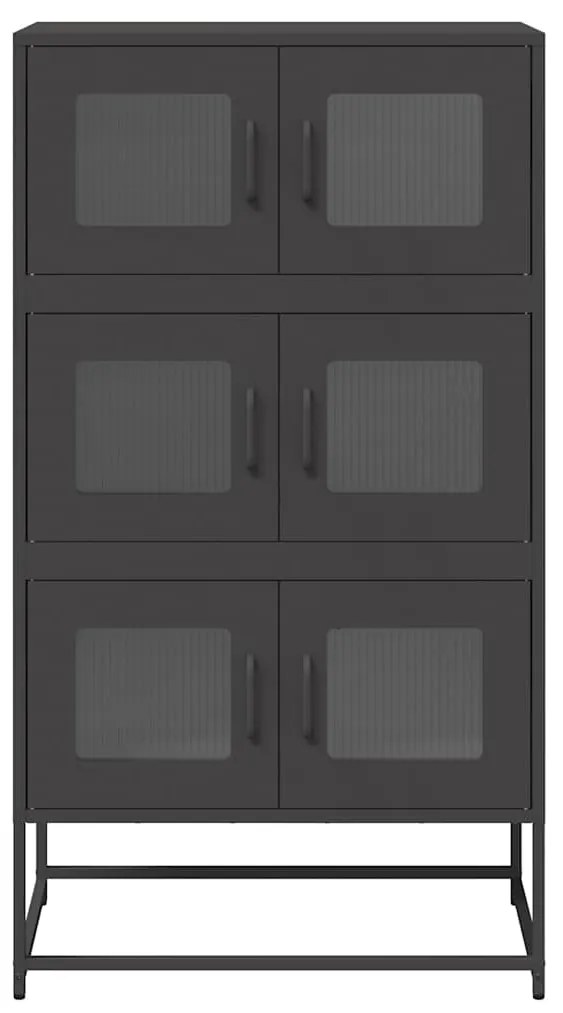 Aparador alto 68x39x123 cm aço preto