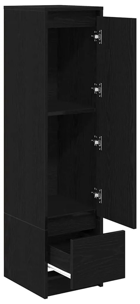 Aparador alto 29,5x34x119,5cm deriv. madeira carvalho preto