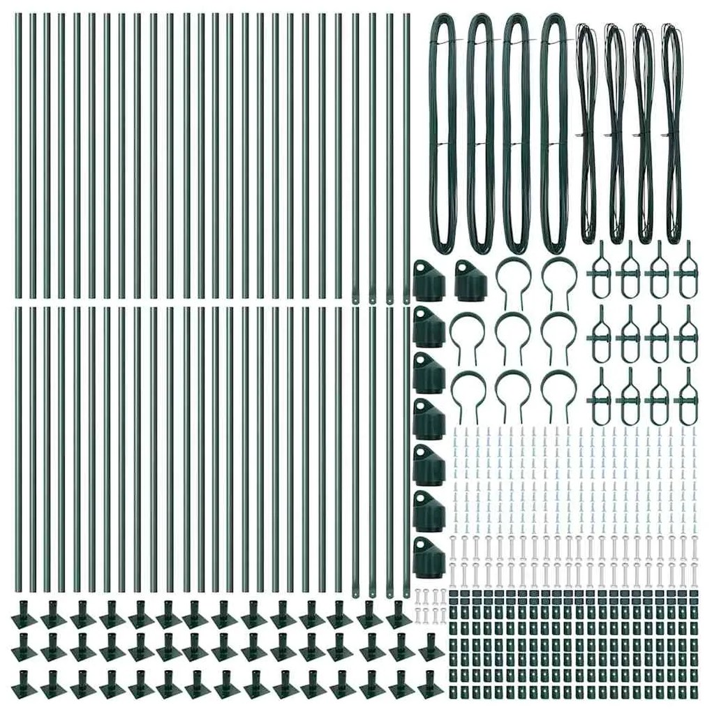 Postes de Cerca com Bases - 52 peças, Ø32mm, 70cm em Aço Galvanizado
