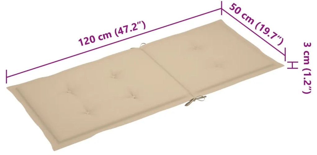 Cadeiras jardim reclináveis c/ almofadões 2 pcs acácia maciça