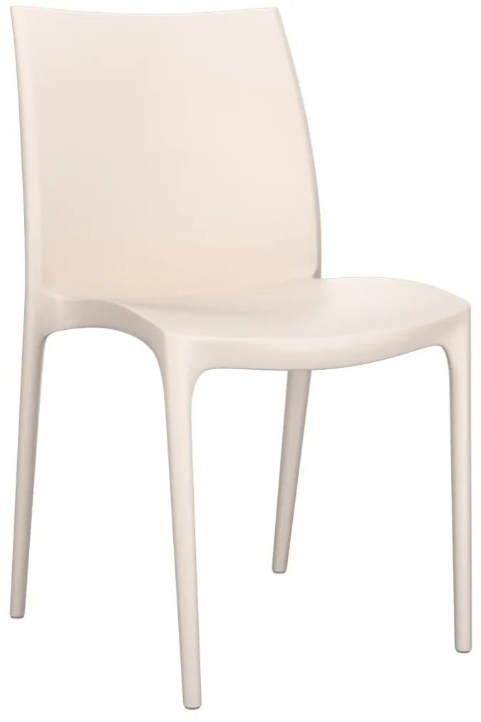 Cadeiras de jardim 2 pcs polipropileno 50x46x80 cm cor creme