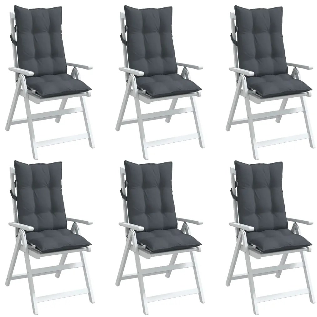 Almofadões p/ cadeira encosto alto 6pcs tecido oxford antracite
