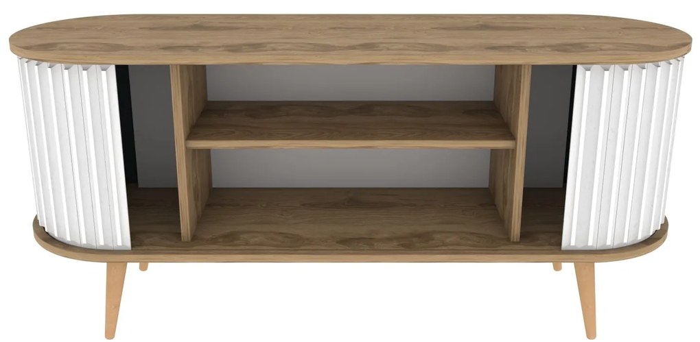 Móvel TV Stor – Carvalho Oud Branco – 140 cm x 43 cm x 64 cm