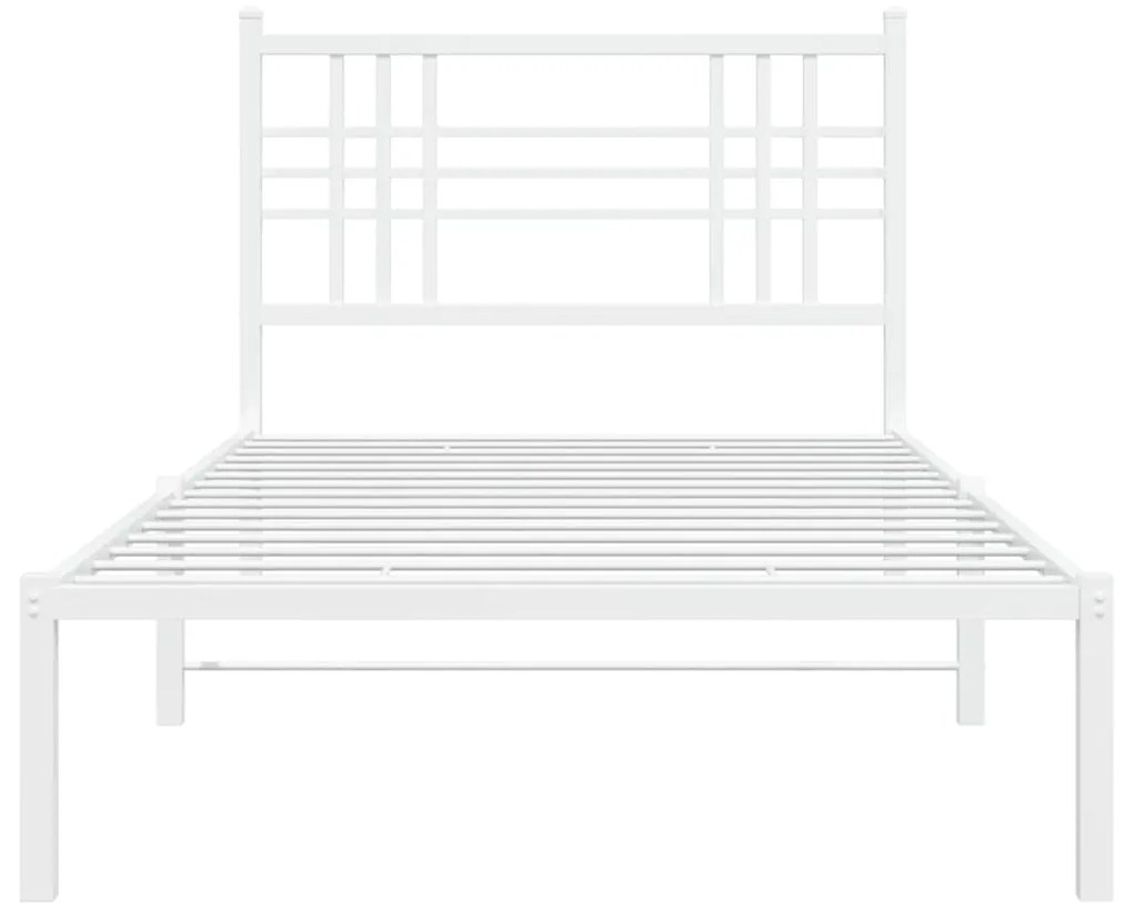 Estrutura de cama com cabeceira 90x200 cm metal branco