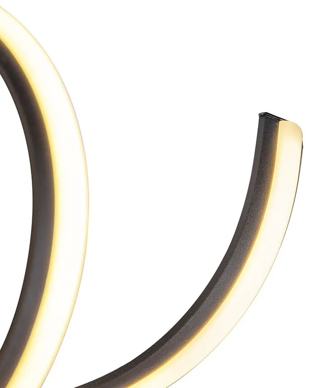 Candeeiro de suspensão design preto regulável com LED grande - Twisted Design,Moderno