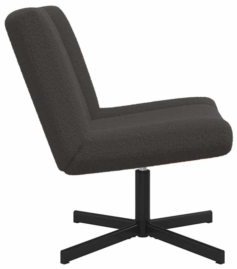 Cadeira de Acento Cinza Escuro Tecido com Base de Metal Médio