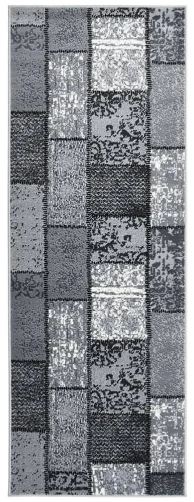 vidaXL Passadeira c/ padrão de blocos 100x250 cm polipropileno cinzento