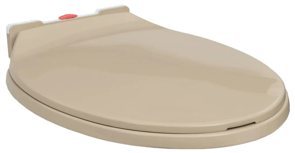 vidaXL Tampo sanita oval fecho suave e remoção rápida cor bege