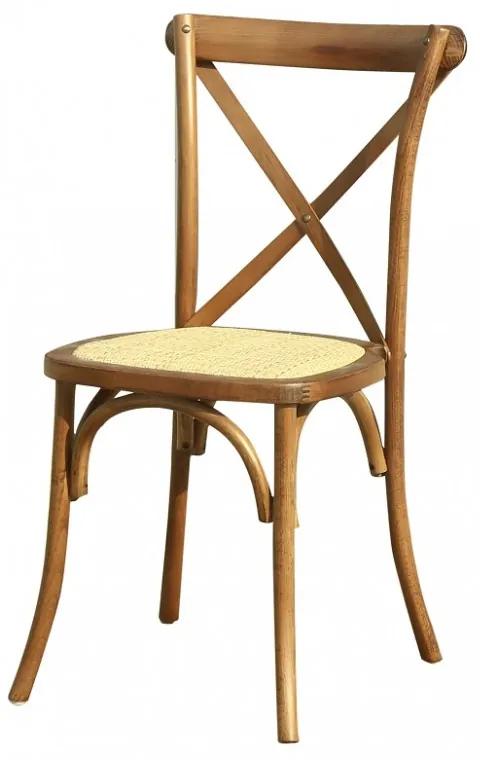 Conjunto 2 Cadeiras CROSS SX, madeira de faia, noz, ratán