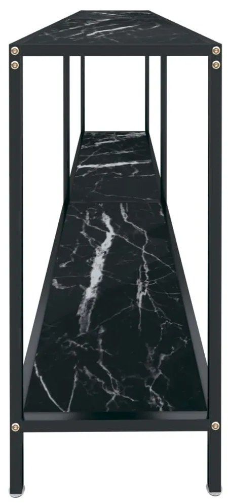 Mesa consola preto 200x35x75,5 cm vidro temperado