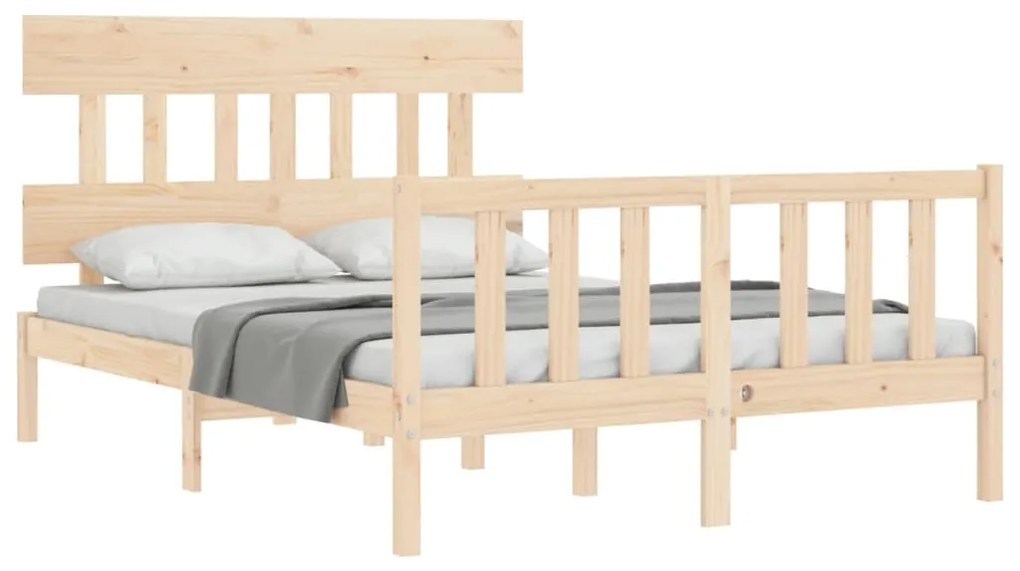Cama sem colchão 140x200 cm madeira de pinho maciça