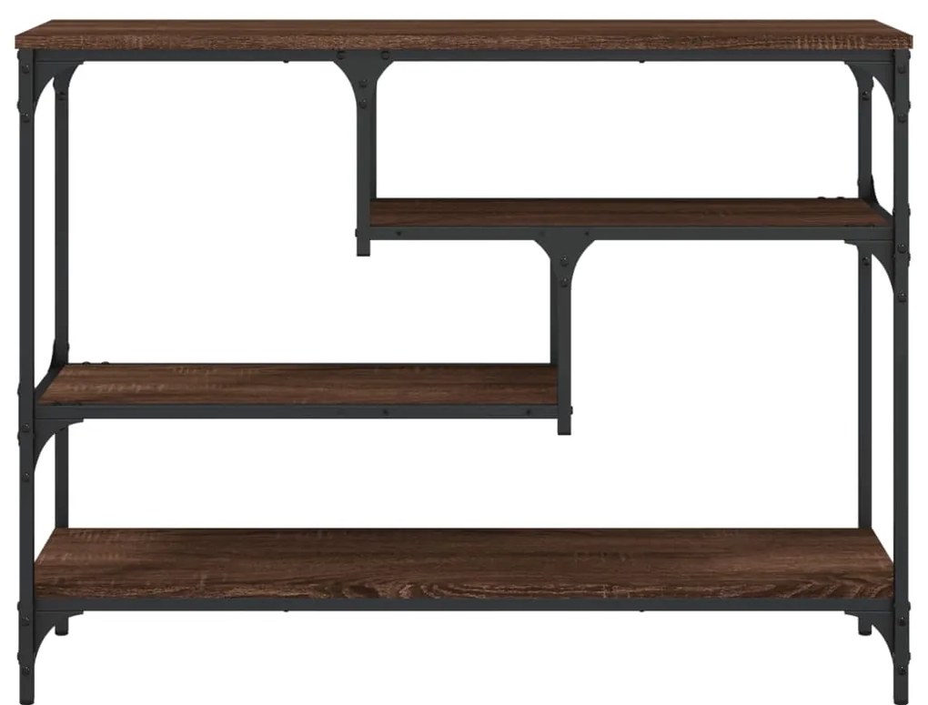 Mesa consola 100x30x75 cm derivados madeira carvalho castanho