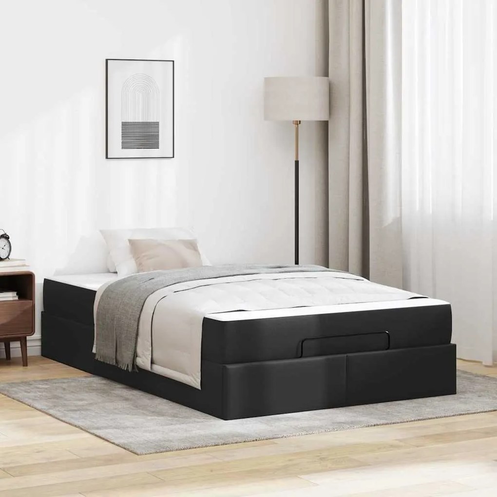 vidaXL Estrutura de cama com colchão Outros Preto 120 x 190 cm