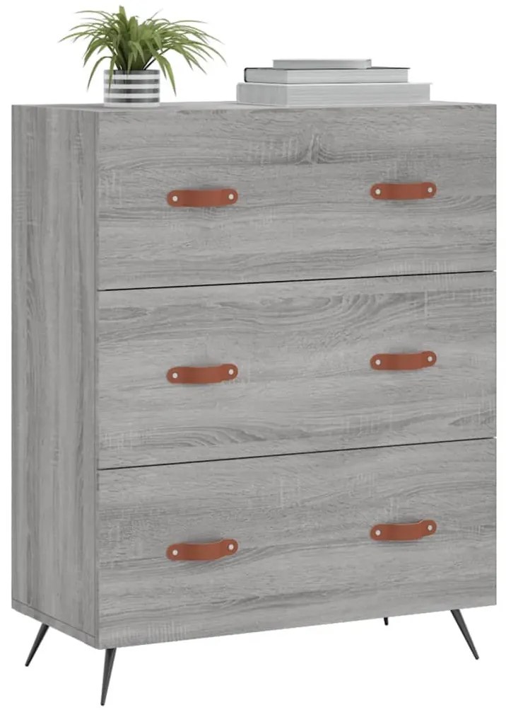 Cómoda 69,5x34x90 cm derivados de madeira cinzento sonoma