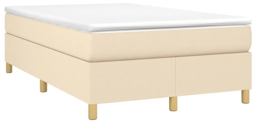 Estrutura de cama sem colchão 120x200 cm tecido cor creme
