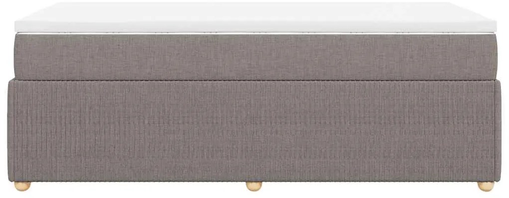 Cama com molas/colchão 100x200 cm tecido cinza-acastanhado