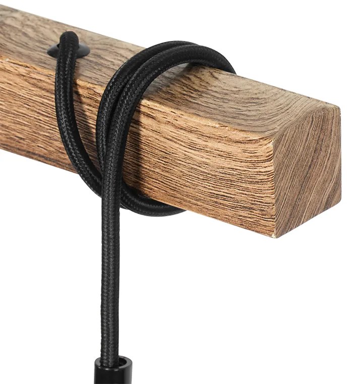 Candeeiro de suspensão industrial castanho com aço 3 luzes - Gallow Industrial