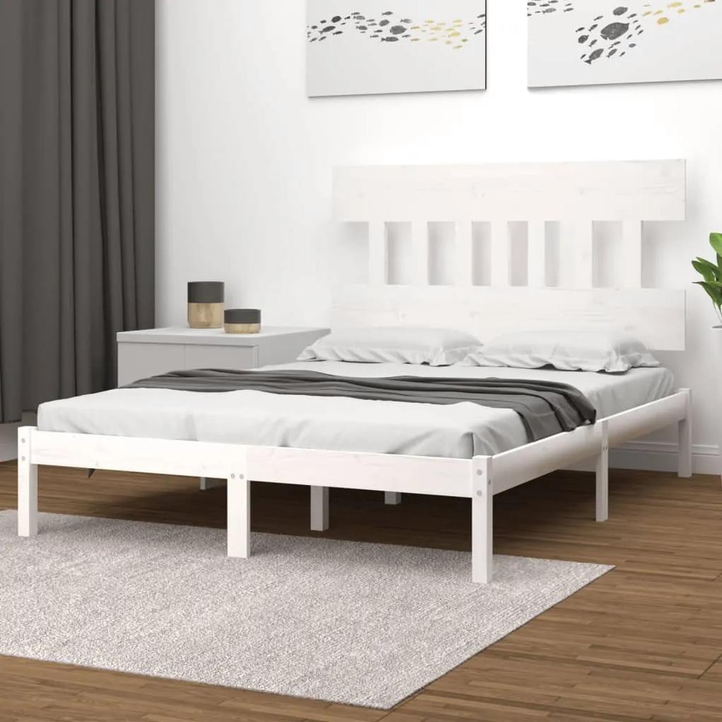 3104759 vidaXL Estrutura de cama 200x200 cm madeira maciça branco