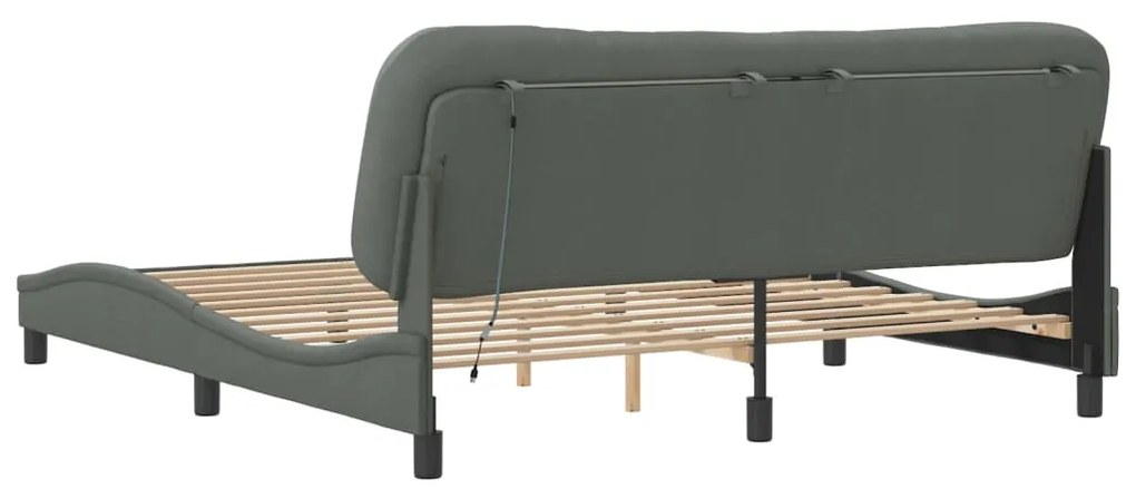 Estrutura de cama com LED sem colchão 180x200 cm tecido