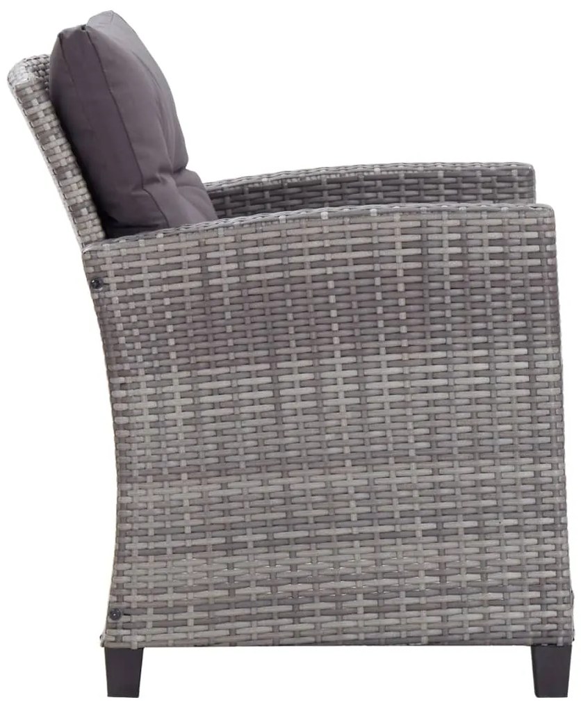 6 pcs conjunto sofás jardim c/ almofadões vime cinzento-escuro