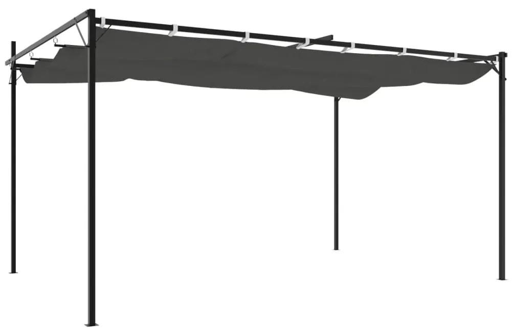 Pérgola com toldo retrátil 395x292x230 cm cor antracite
